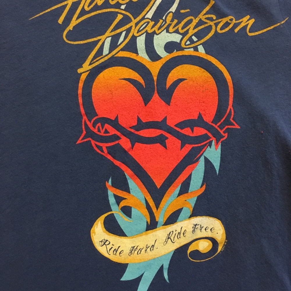Women's Harley Davidson t-shirt. Blue. Size L - Picture 3 of 5